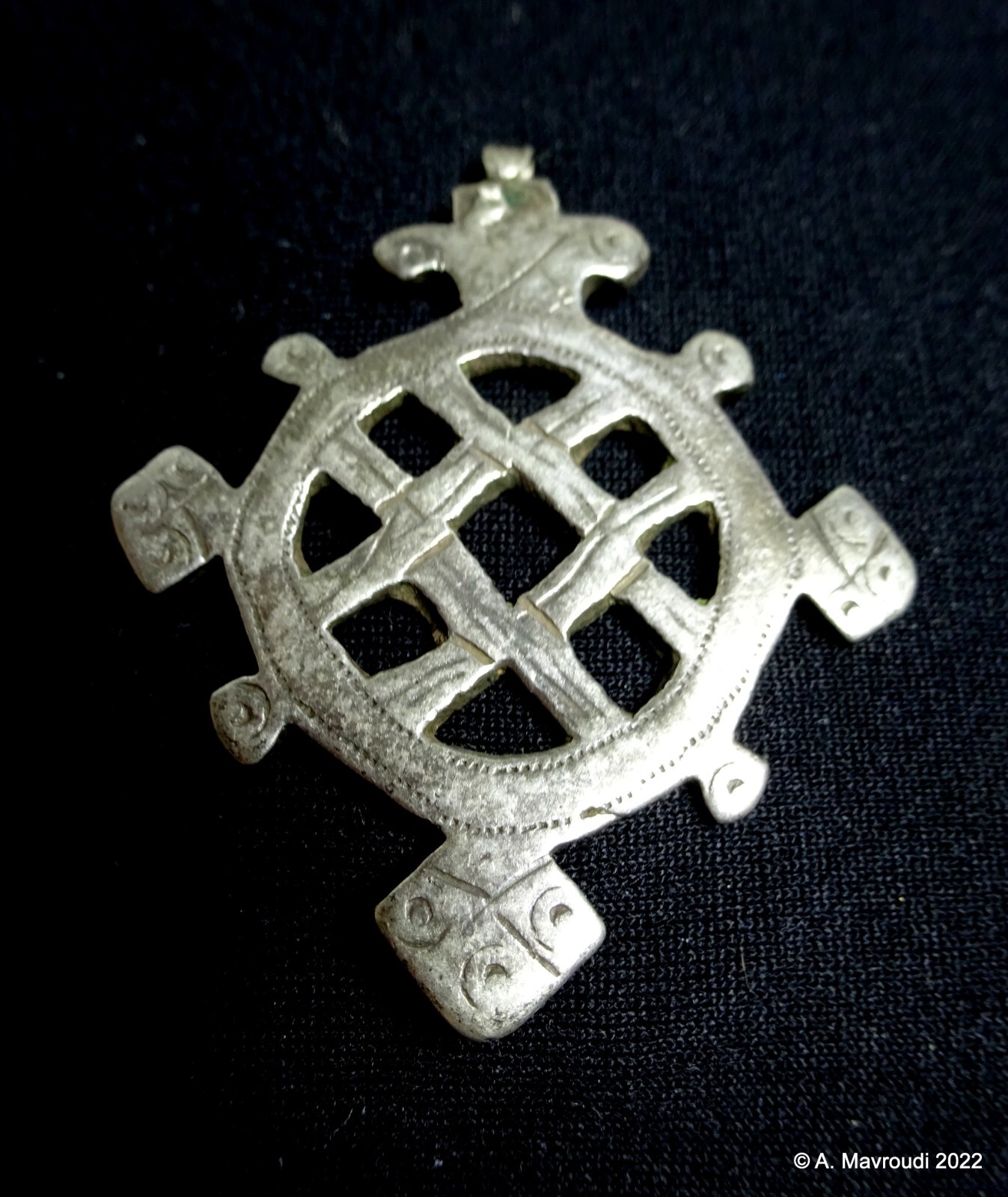 Coptic Ethiopian Cross Antique Old Thaler Coin Silver Cross 30