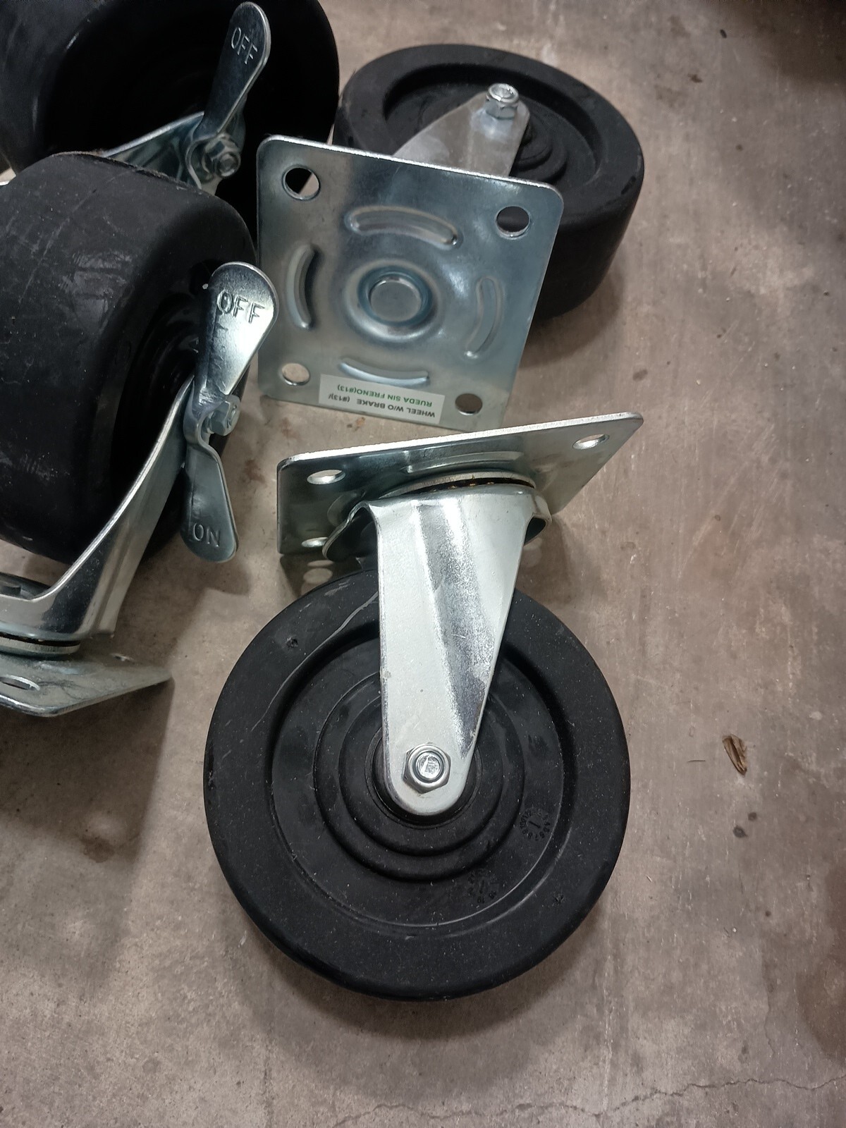 Industrial Trolley Wheels - 4 Wheels - Approx. 4 In.