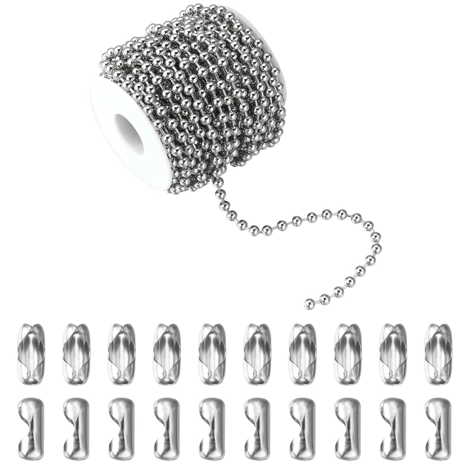 Topacket 33Feet Ball Bead Chain Stainless Steel Dog 5.0mm, 