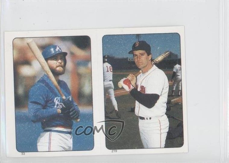 1985 Topps Album Stickers Glenn Hubbard Marty Barrett #219-33 0o9