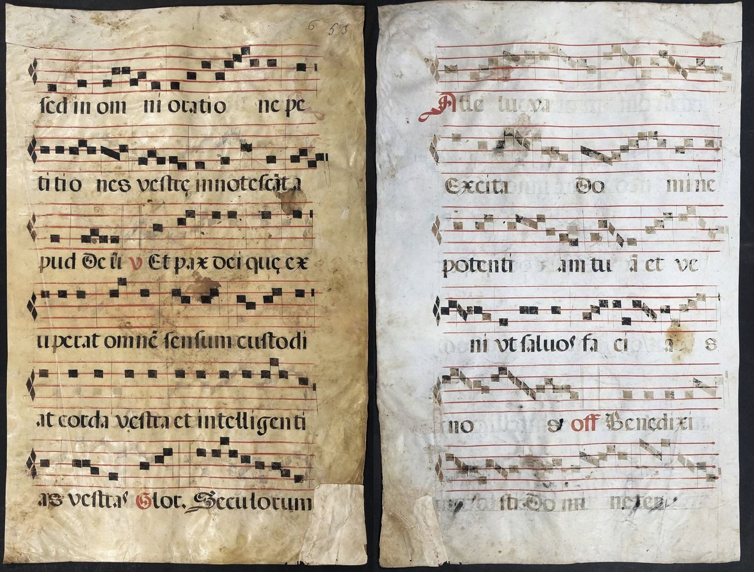 Antiphonary Parchment Vellum Manuscript Spain Spanish 17th Century 5