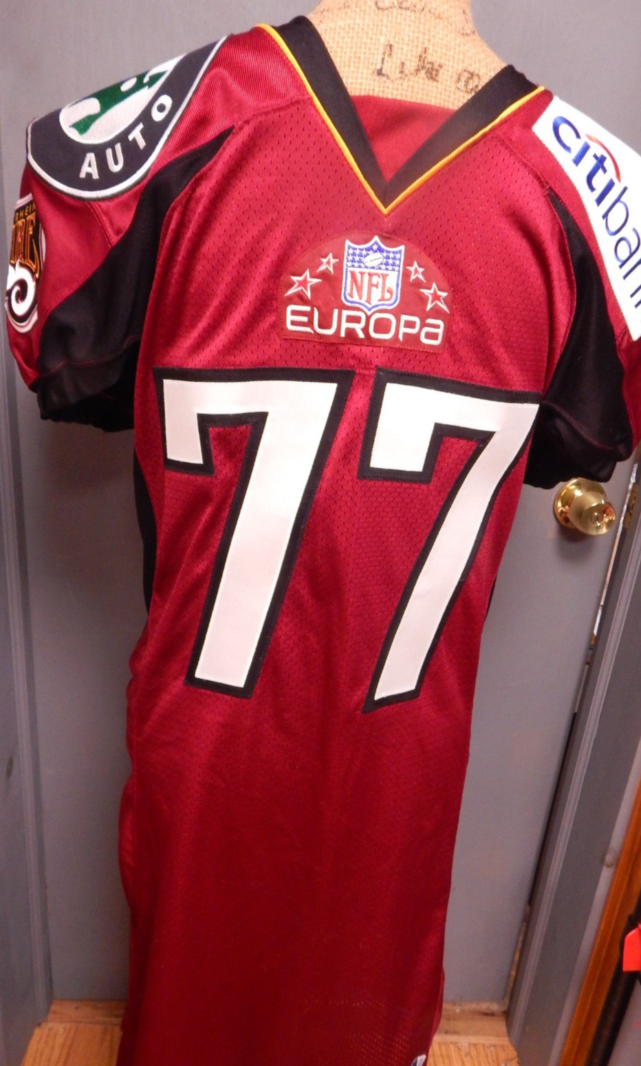 NFL Europa Europe Rhein Fire Game Used Football Jersey #77 w/ Pants Germany ELF