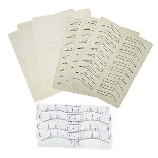 Tattoo Practice Skin Kit,6 Pieces Eyebrow Latex Microblading Practice Fake 