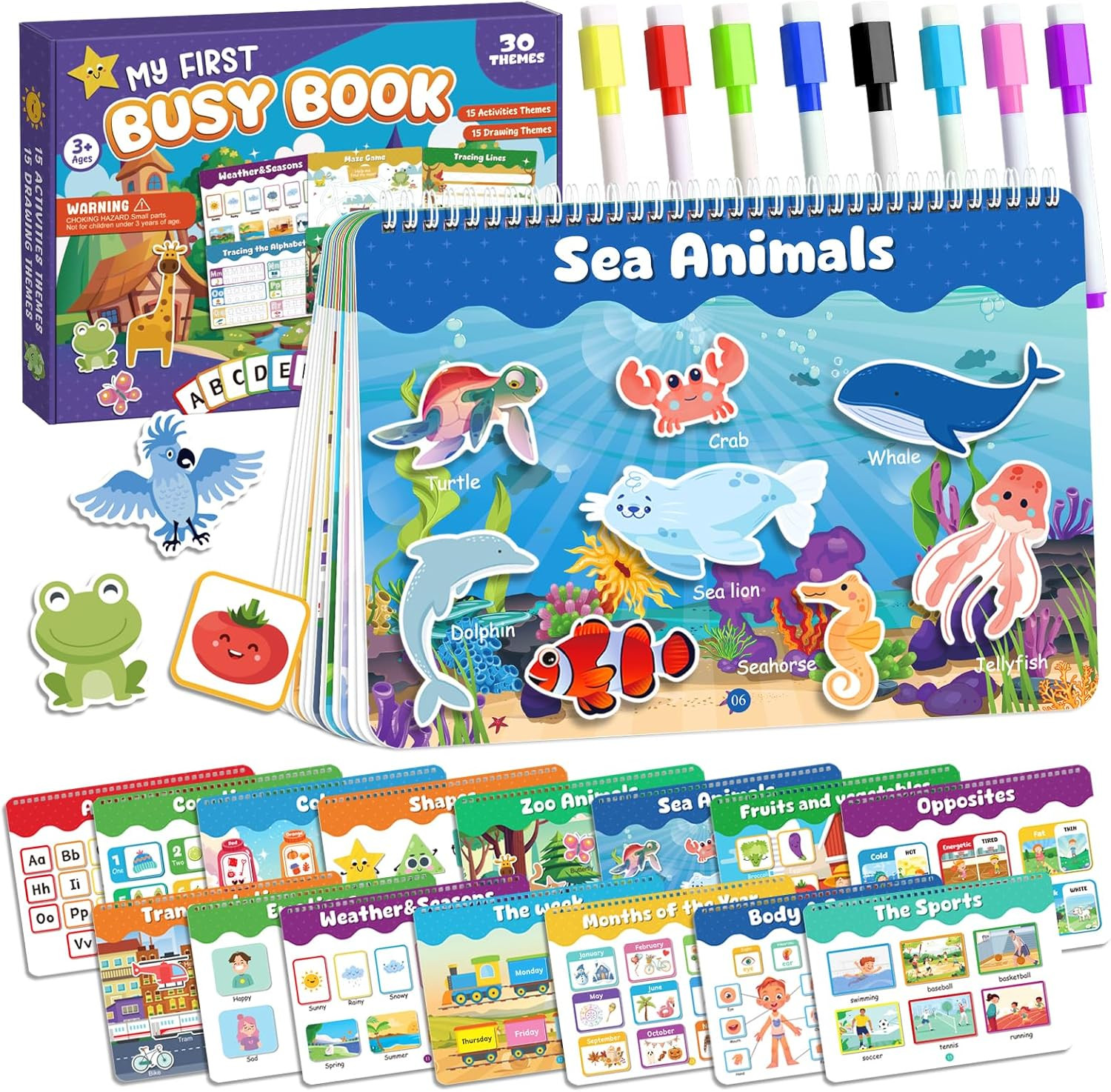 Montessori Busy Book for Toddlers 3-5, Activity Books for Kids, Toddler Busy Boo