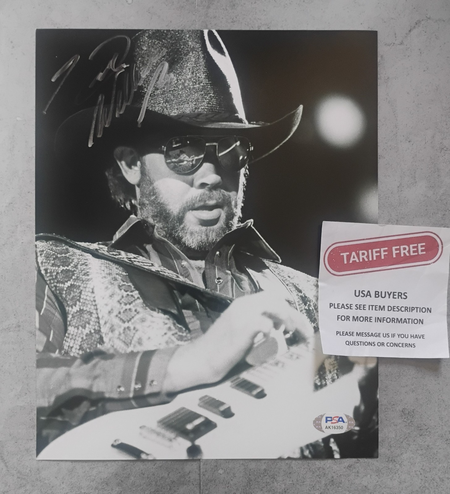 Hank Williams Jr Hand Signed Autograph 8x10 Photo PSA COA
