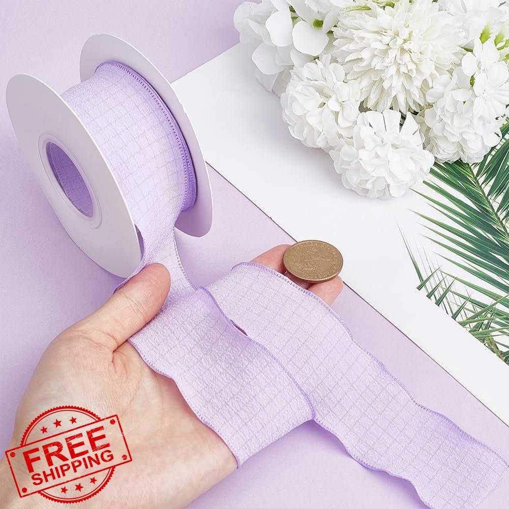 CABODYALS 10 Yards Purple Ruffle Ribbon Trim, 1"