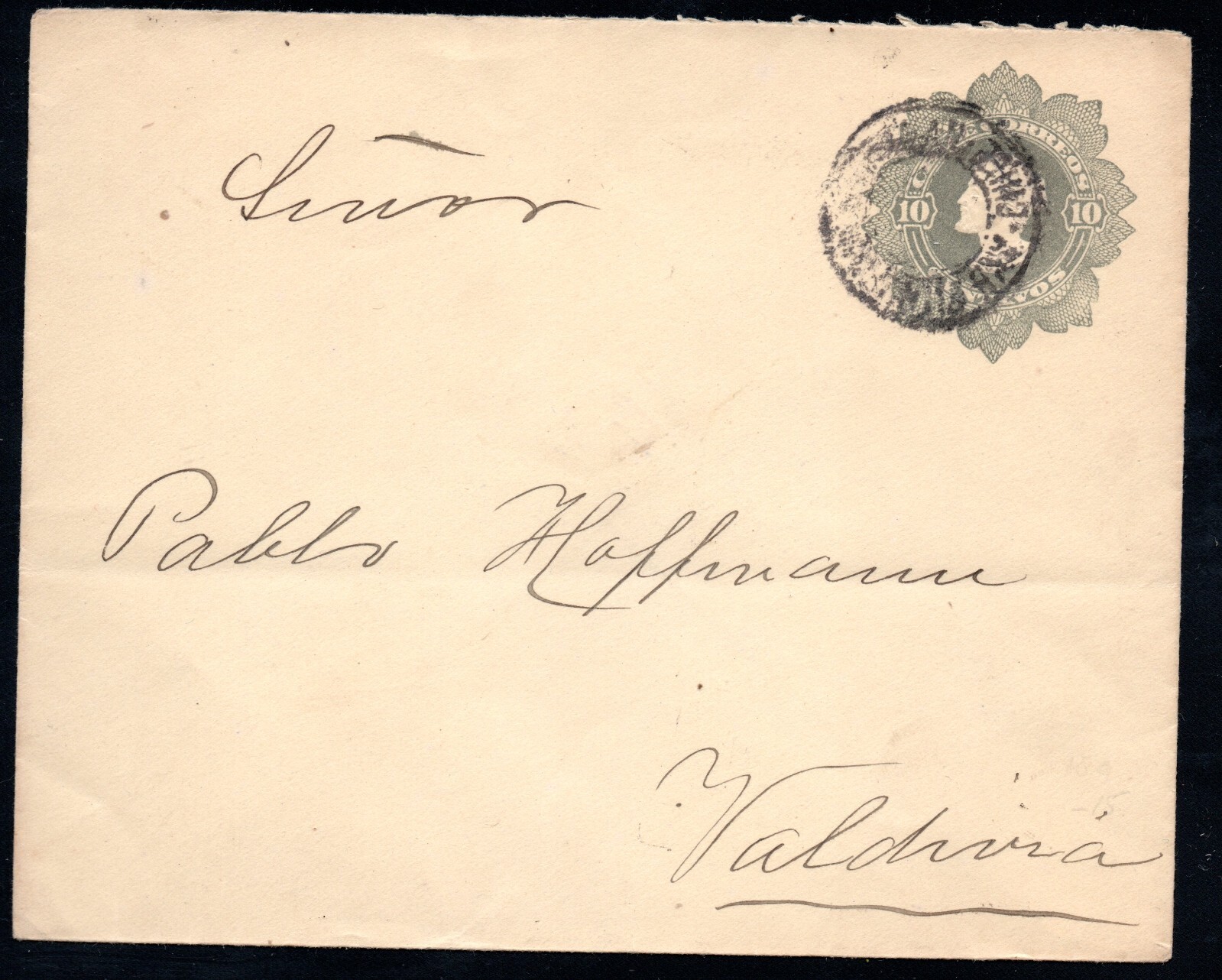 CHILE,  SOBRE COLON IMPRESO, DESTINO VALDIVIA  (SO-125)