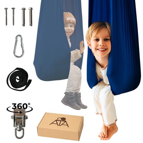Sensory Swing for Kids & Adults (300 lb Capacity) - Indoor & Outdoor Ocean Blue