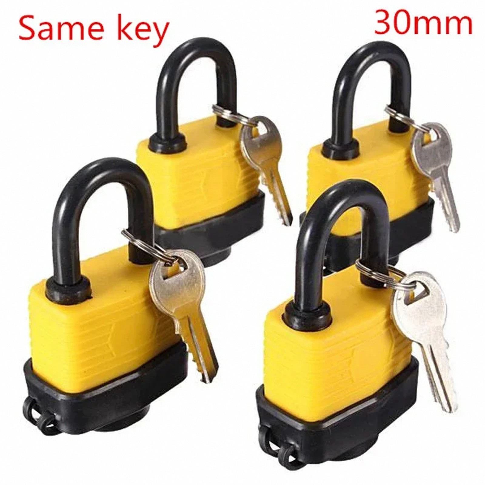4pcs 1.18 in Waterproof same Lock Laminated Padlock Pad Same Key electricity