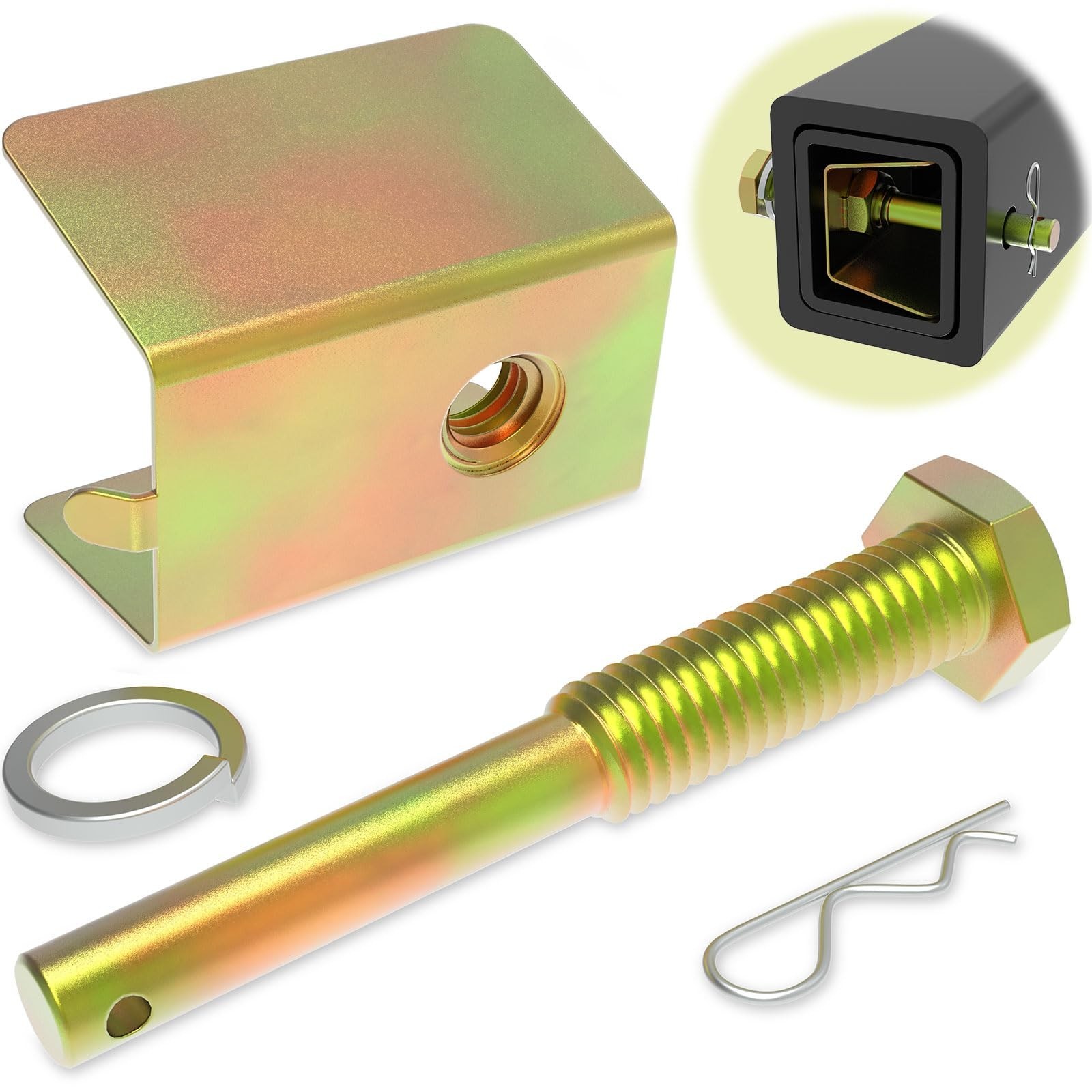 Anti-Rattle Hitch Pin Shim Device,Fits 2-Inch Receiver,1/2-In Hole