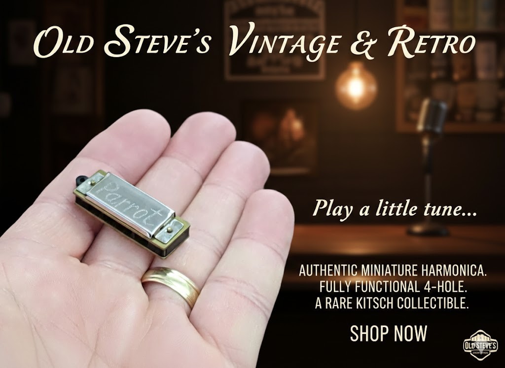 Vintage Parrot Miniature Harmonica Earring Working Musical Novelty Kitsch Retro