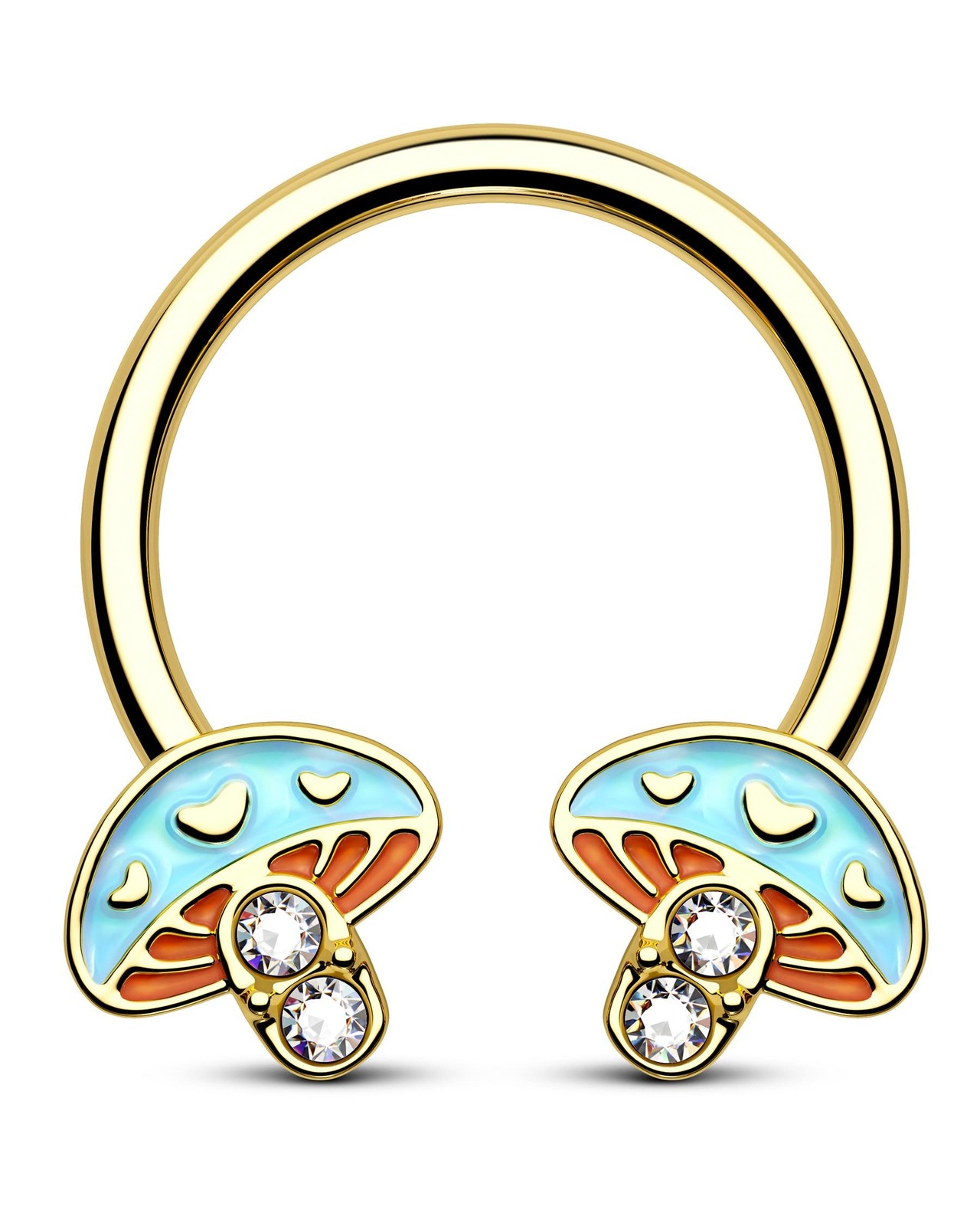 CM Crareesi Mania Mushroom Septum Ring Gold Septum Jewelry 16G Septum Piercin...