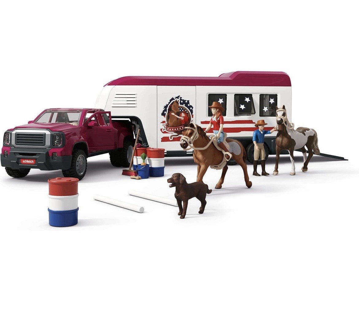 Schleich Horse Club - 119 PC Lakeside Truck and Trailer Playset With 2 Horses