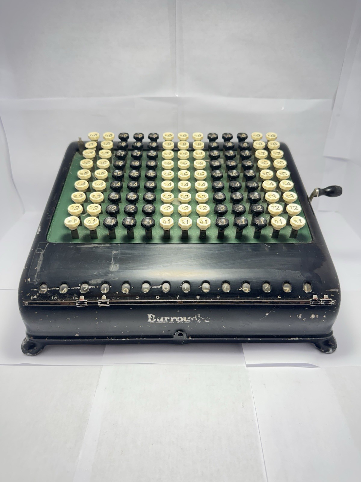 Vintage Burroughs Manual Adding Machine Antique Mechanical Calculator