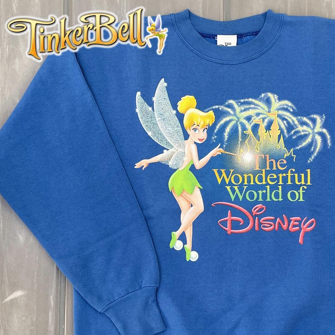[Made in USA in 1997] Disney Tinkerbell Sweatshirt Blue Pants Vintage