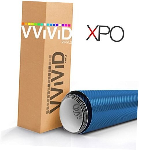  Metallic Blue 3D Carbon Fiber Vinyl Wrap Roll XPO Air Release 17.75" x 60"