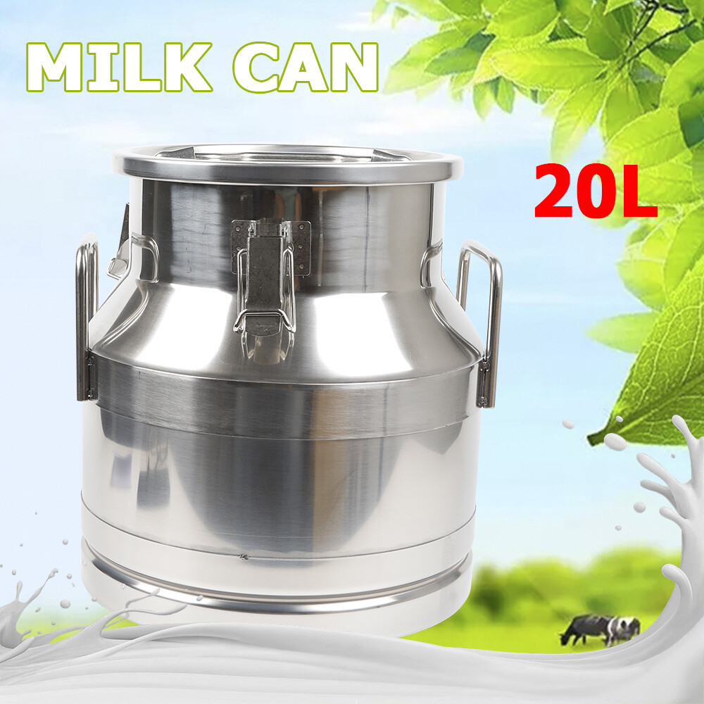 5.25Gallon Stainless Steel Milk Can Silicone Seal Wine Pail Storage Container US