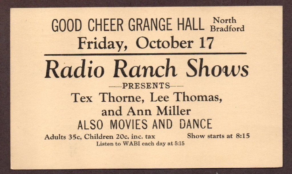 1941 Postal Card Radio Ranch Shows