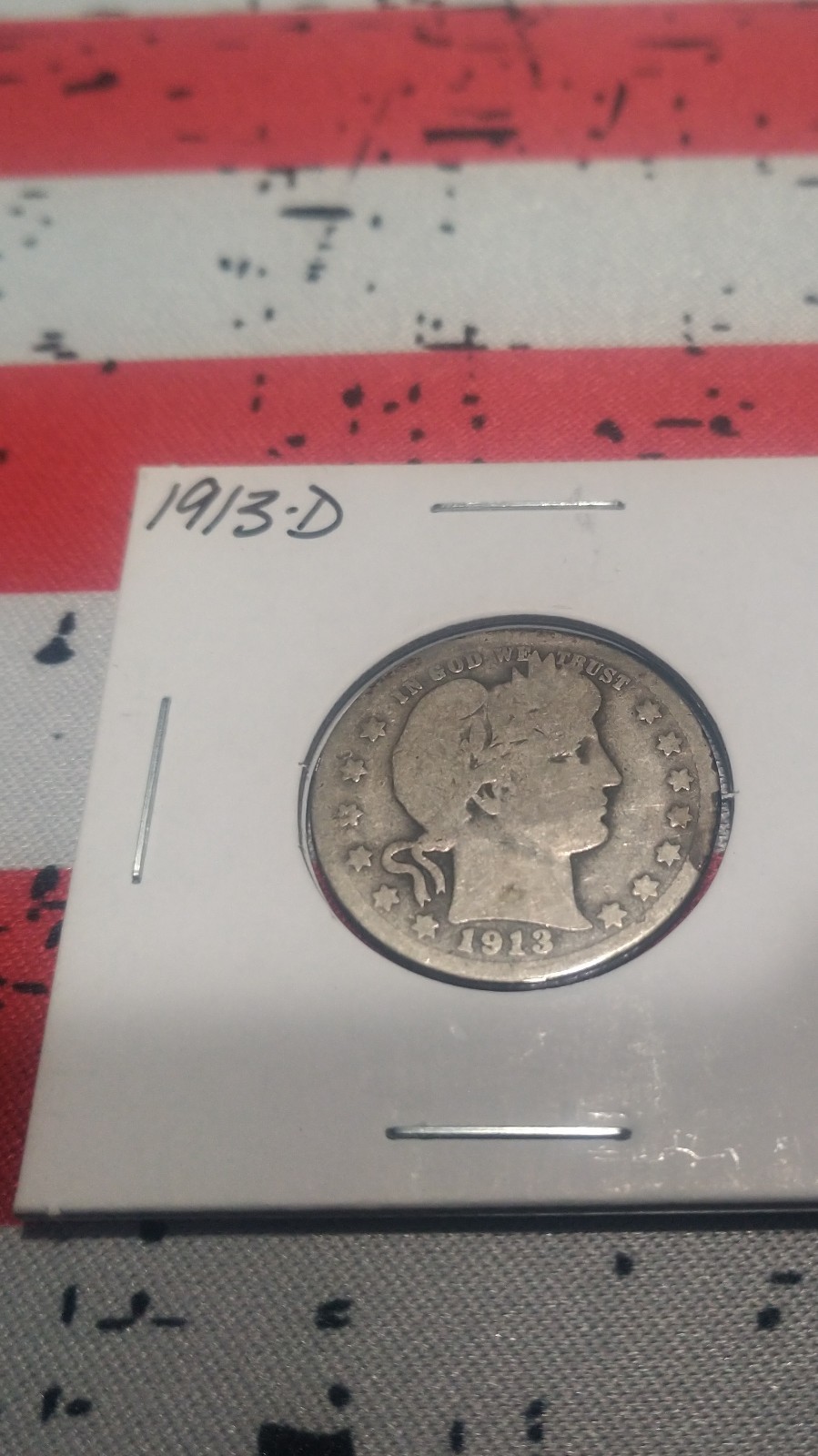 1913-D Barber Quarter Denver Silver Coin KM# 117 25C Circulated