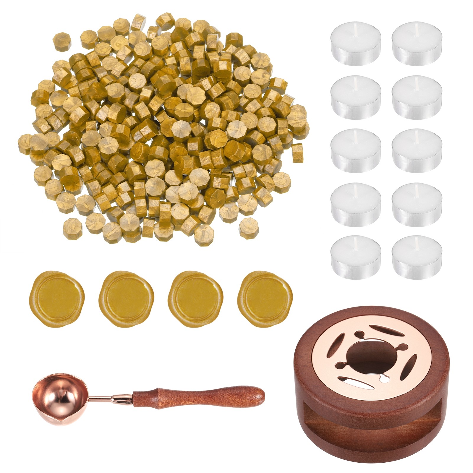 Wax Seal Kit, 300 Wax Beads, Candles, Gold