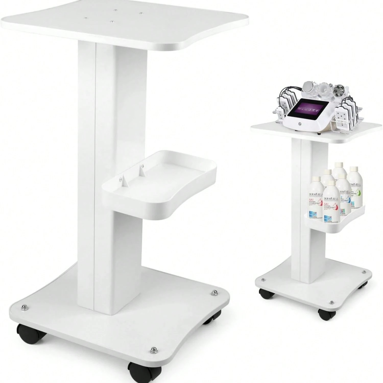 3 Tier Aluminum Esthetician Trolley Rolling Salon Cart Beauty Work Station