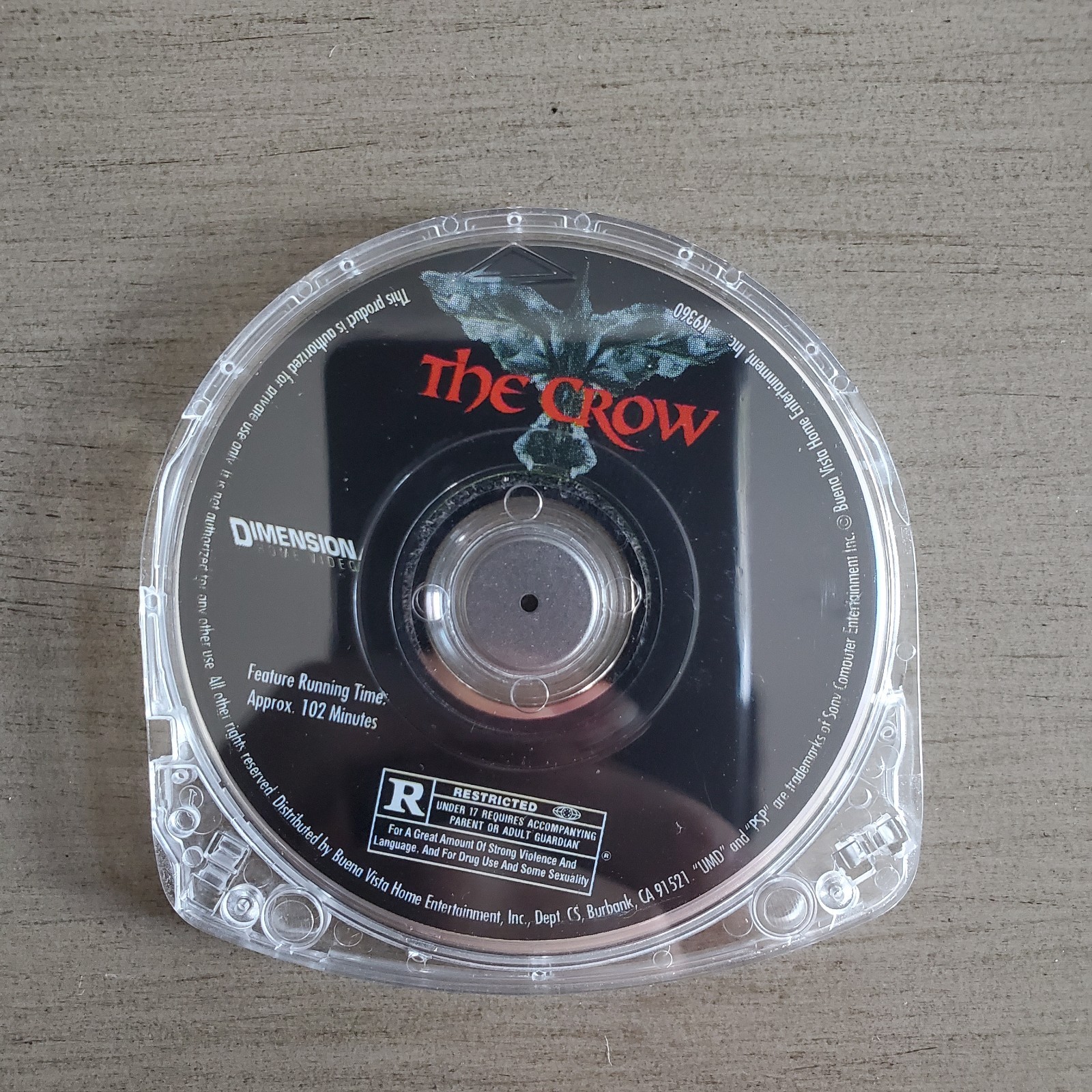The Crow 1994 UMD for Sony PlayStation Portable PSP Disc Only Tested