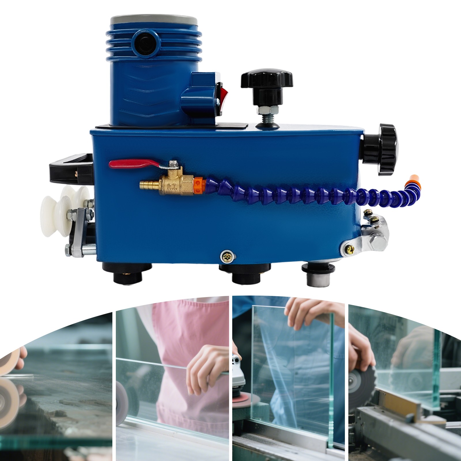 Portable Electric Glass Edge Grinding Machine, Glass Edge Polishing Machine Blue