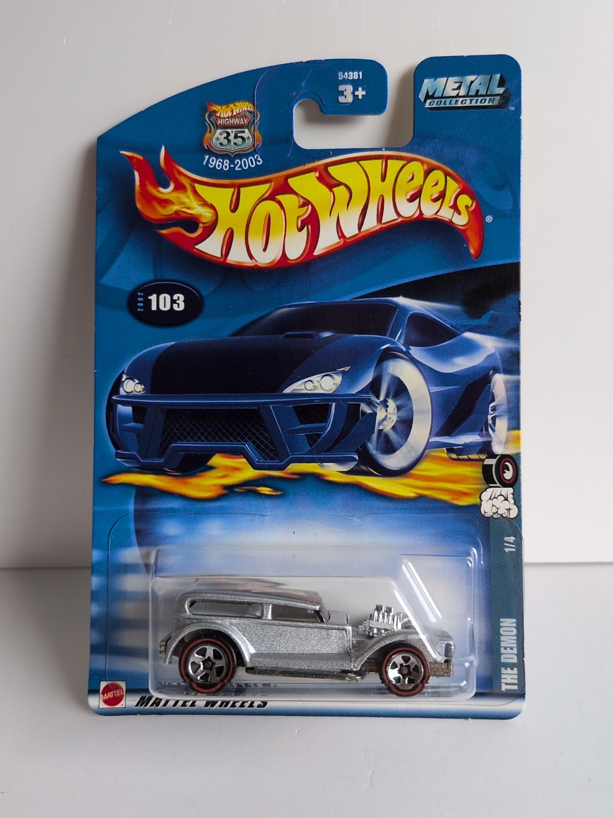 Hot Wheels 2002 Redlines #103 The Demon Silver 