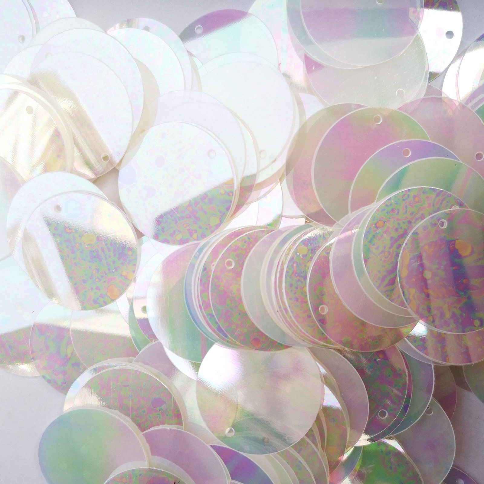 200 PCS Flat Sequins Iridescent Spangles Craft Loose Sequins 30mm Sewing