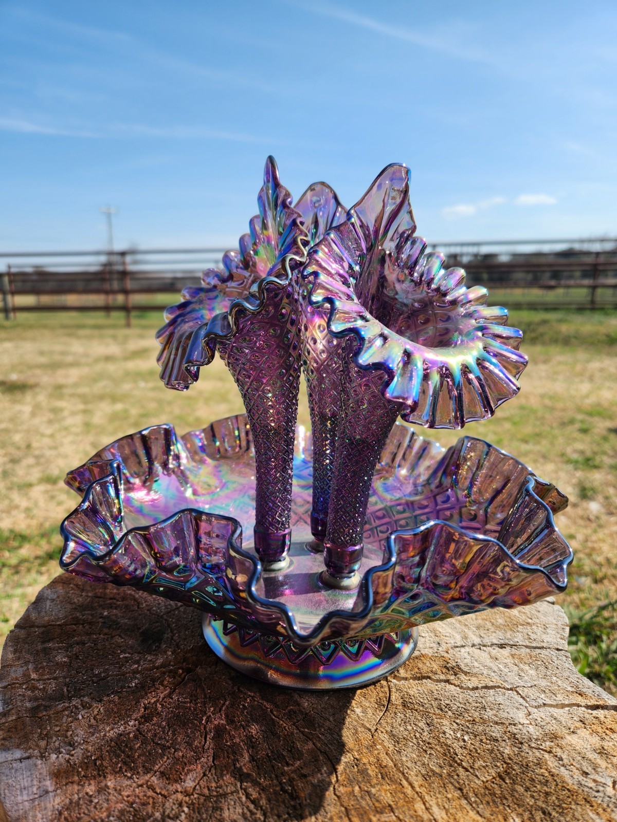 Purple Amethyst Carnival Epergne