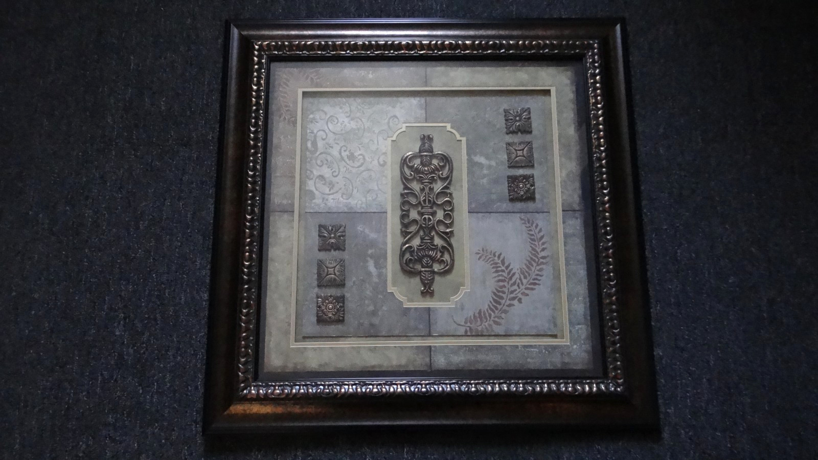 Wall Decorative Mixed Media Artwork Matted & Framed 30.75" x 30.75" (Art Intl.)