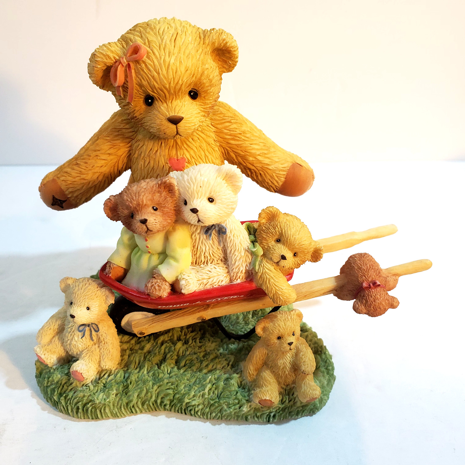 Vtg 2002 Cherished Teddies Ellie Friends Lift You Up Radio Flyer Wagon Figurine