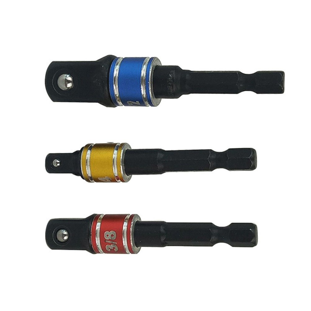  3 Pcs Socket Bit Adapter Set Impact Driver Accessories Wrench Adapters