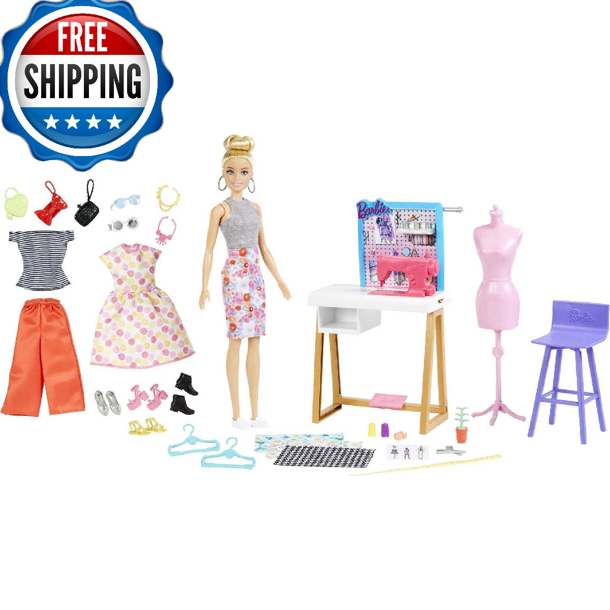 Barbie Fashion Designer Doll & Studio Playset w/25+ Accessories & Toy Furniture