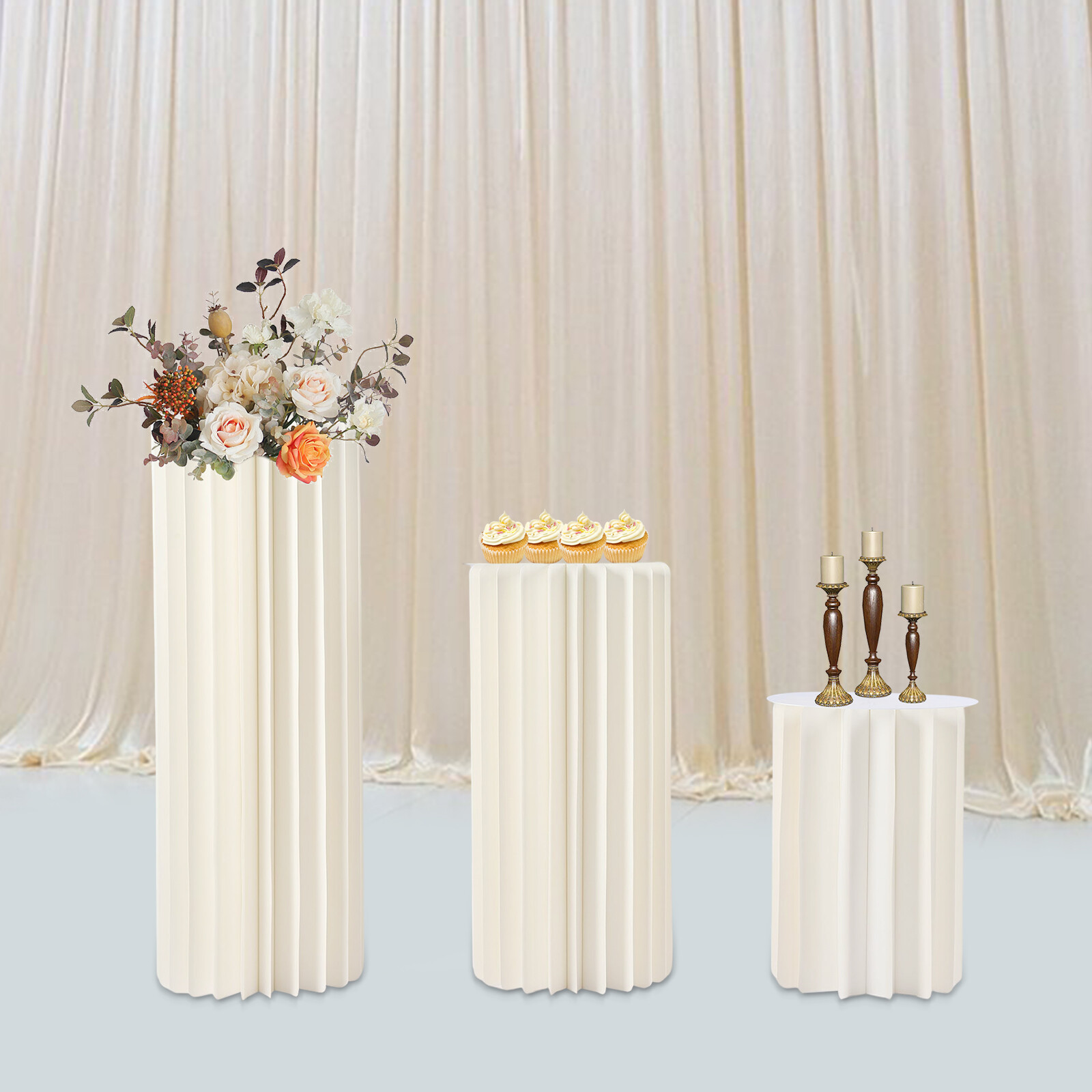 Foldable Cardboard Centerpiece Display,Wedding Centerpieces Cardboard Vases 3pc
