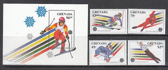Grenada - Mail 1997 Yvert 3033/6+H.452 ** MNH Nagano Olympics