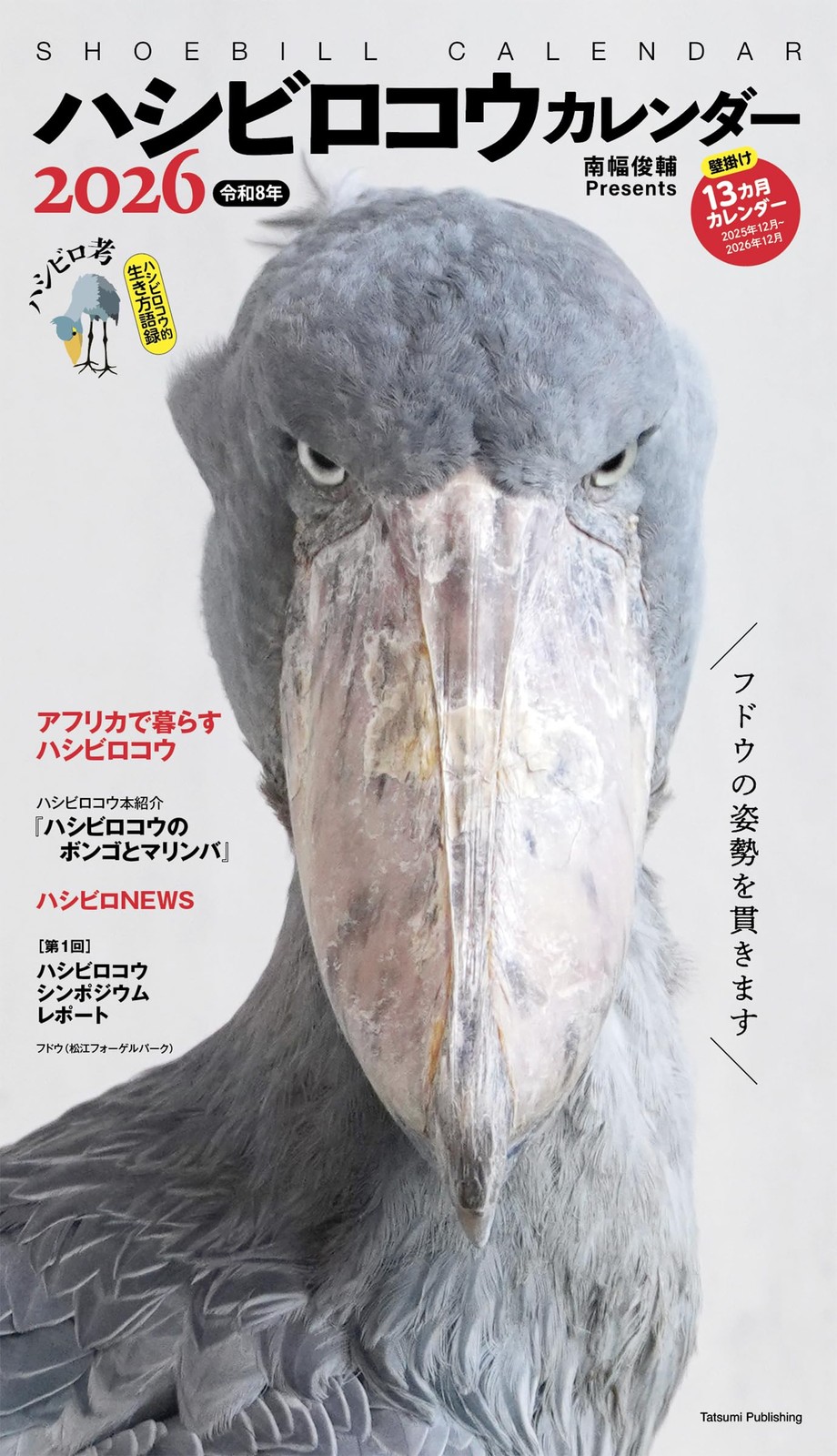 Shoebill Wall Calendar 2026 Shunsuke Minamihaba 11.7×6.7in Japanese Style New