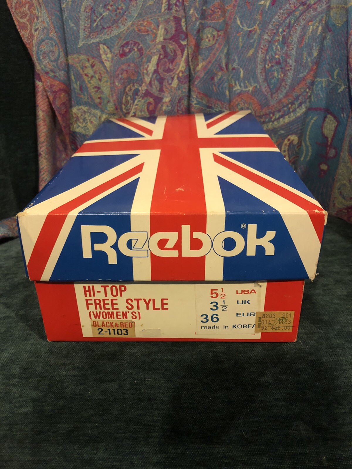 Vintage Reebok EMPTY Box Hi Top Box Old School No Sneakers Prop