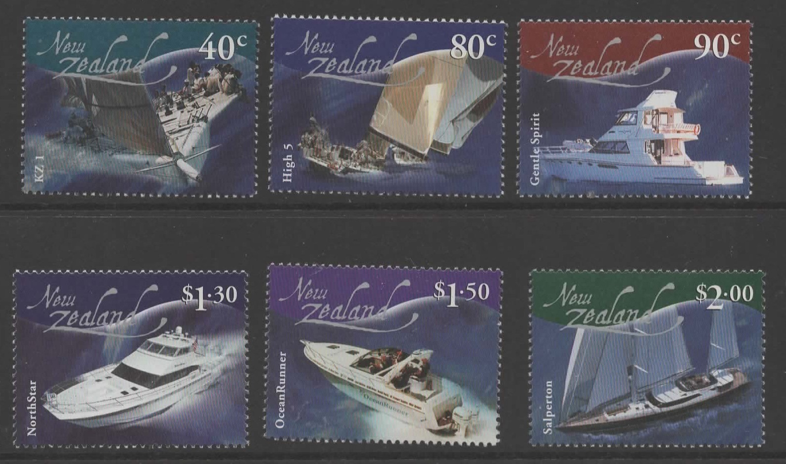 NEW ZEALAND SG2531/6 2002  RACING AND LEISURE CRAFT MNH