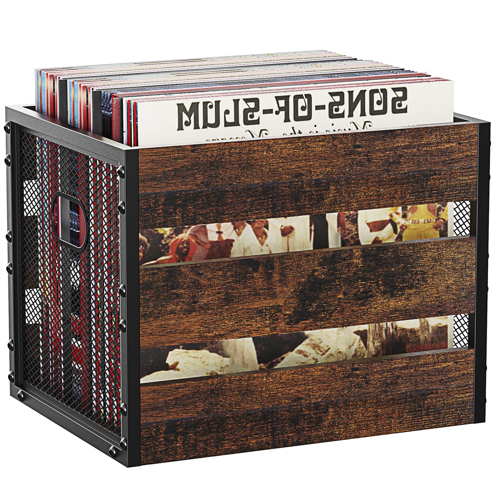 DOLALIKE Vinyl Record Storage Vintage Wood Album Holder Dividers for 100+ Record