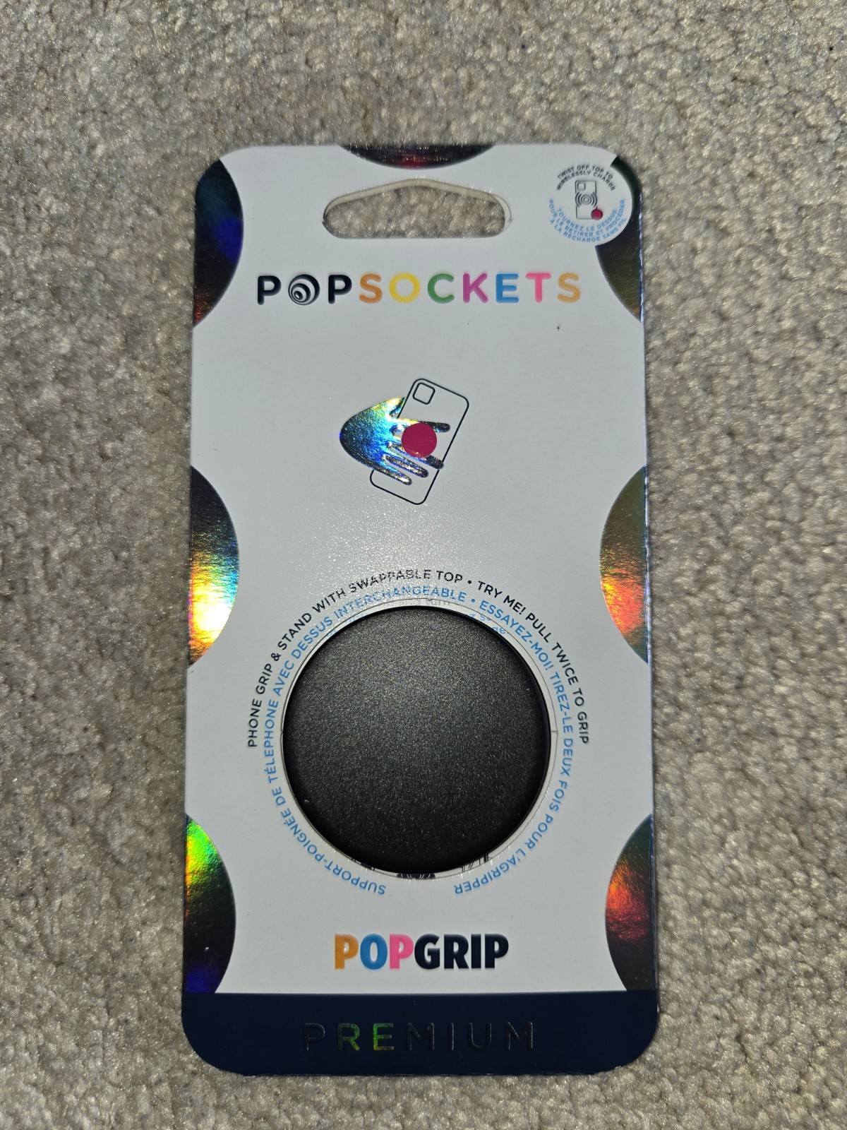 PopSockets PopGrip Premium Phone Grip & Stand - Black