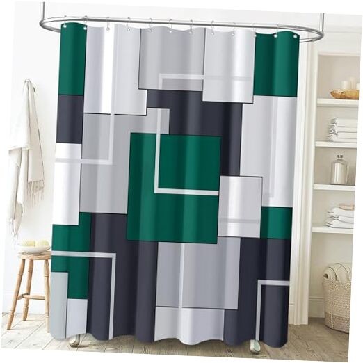  Long Fabric Shower Curtain, 72x78 Inch 72"W x 78"L (Pack of 1) Emerald Green