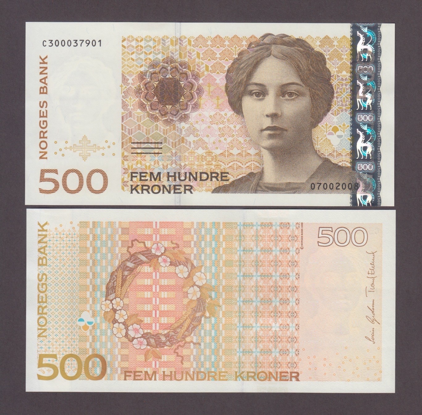 NORWAY P.51  500 KRONER 2008 SIG GJEDREM-EKLUND PFX C  UNC WE COMBINE  2602
