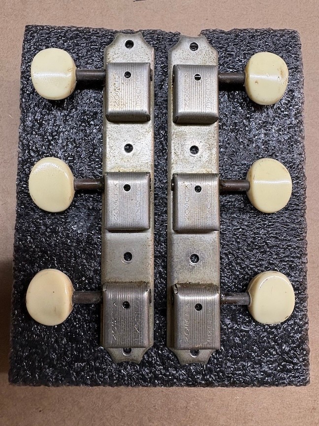 Vintage Kluson double  line  3x3 plank  guitar tuners original  buttons luthier