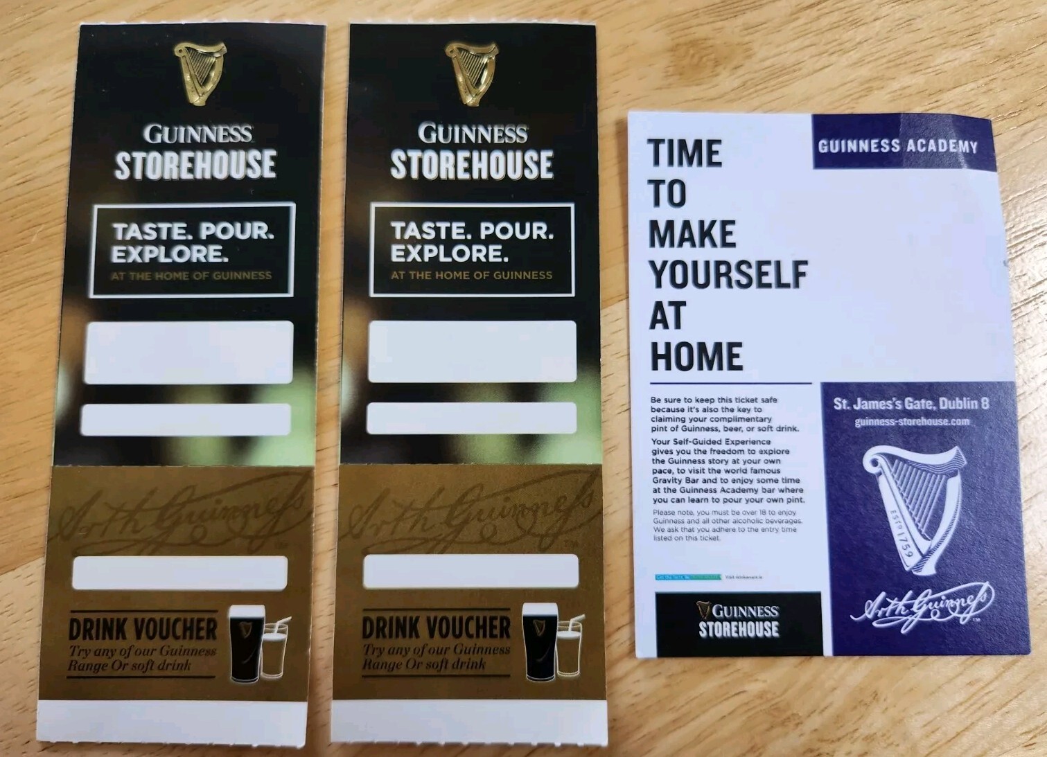 Guinness Storehouse St. Jame's Gate Dublin drink & Guiness Academy tickets