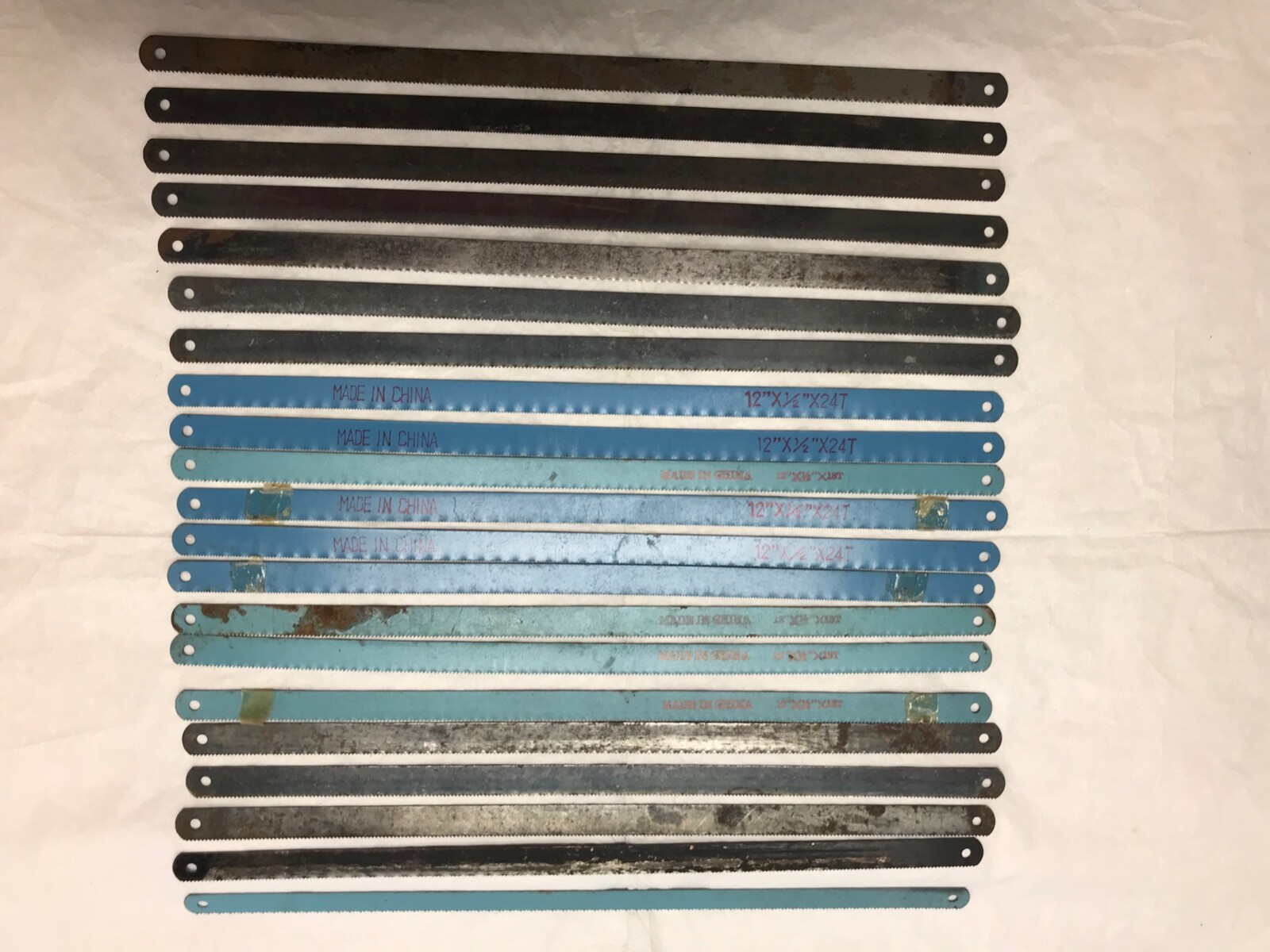 21 Hack Saw Blades 12 Inches Long, Various Number of Teeth