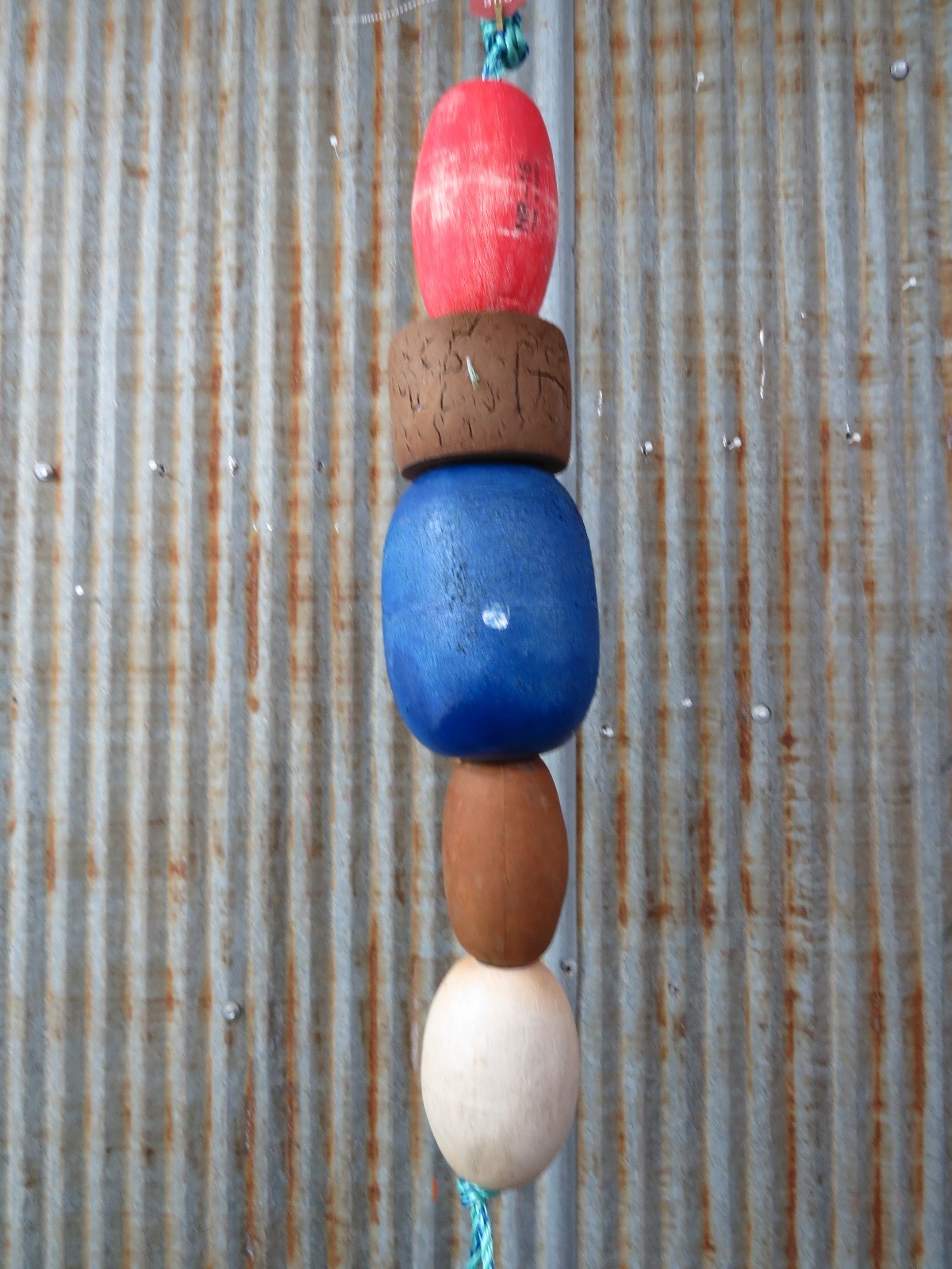 5 Old Fish Net Floats 23+ Inches Long Fishing Buoys Bouys Tiki Hut Bar  -(SF306)