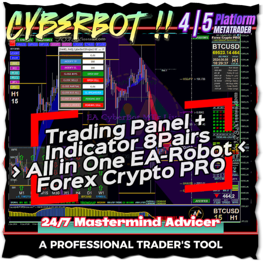 CyberBot Project | Trading Panel Indicator 8 Pairs All In One EA-Robot [MT4|MT5]