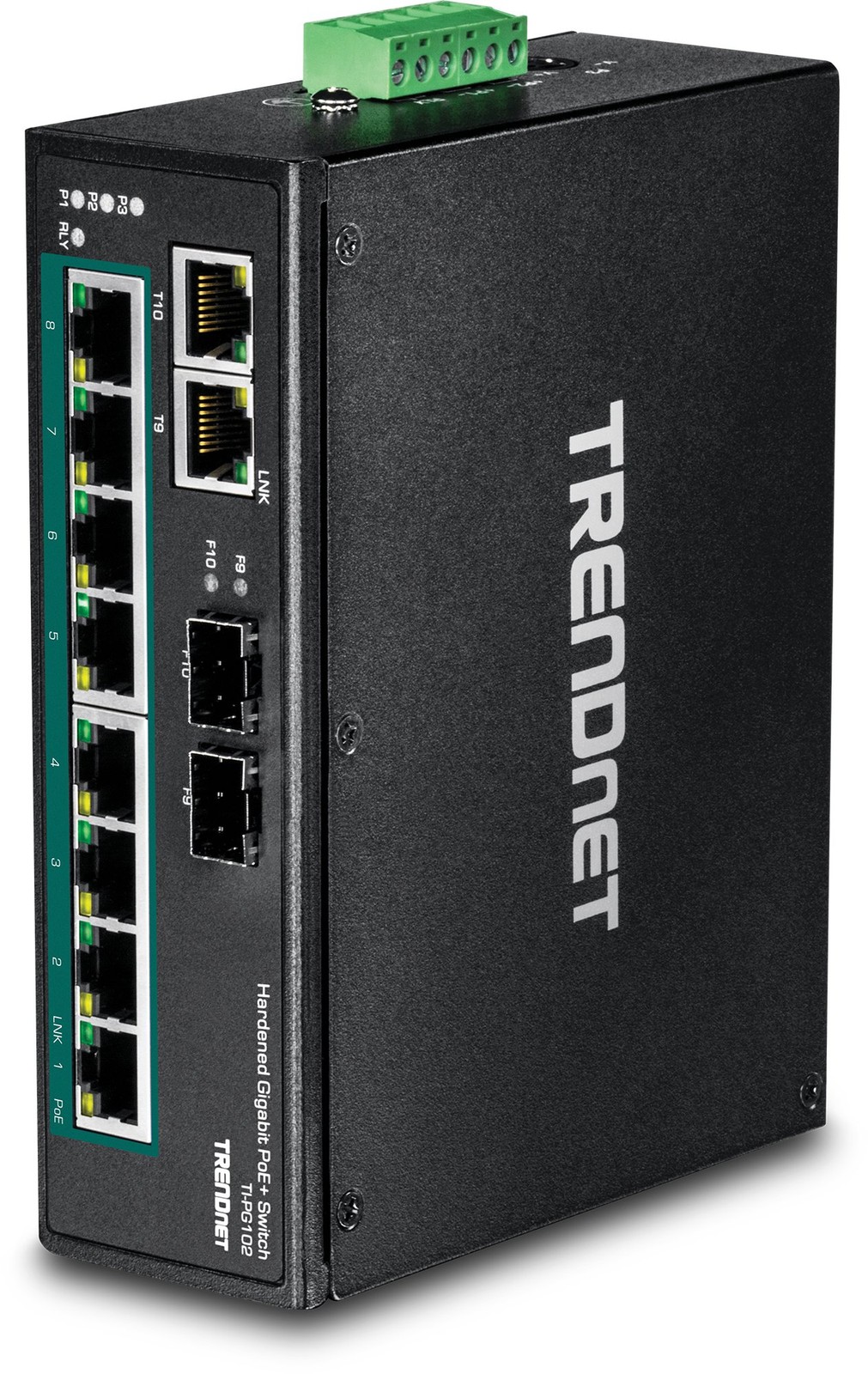 TRENDnet 10-Port Industrial Gigabit PoE+ DIN-Rail Switch (ti-pg102) (tipg102)