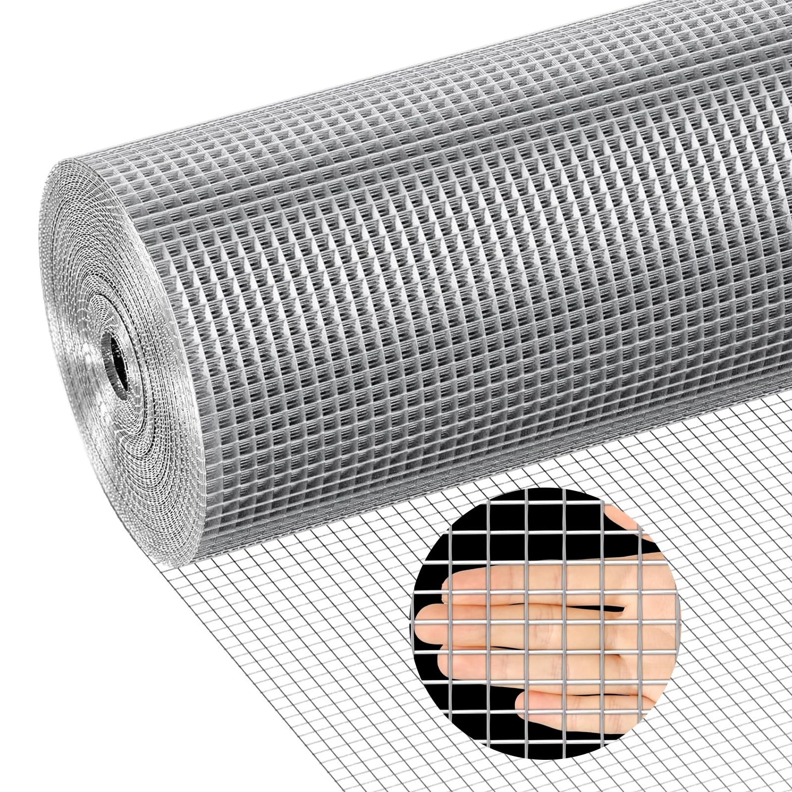 apbgwj 304 Stainless Steel Welded Wire Mesh, 1/2 inch Hardware Cloth, 19 Gaug...